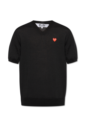 COMME des GARCONS SHIRT Tシャツ・カットソー L 2001025E0138 Czarny T-shirt z logo Comme des Garçons Play - Vitkac Polska